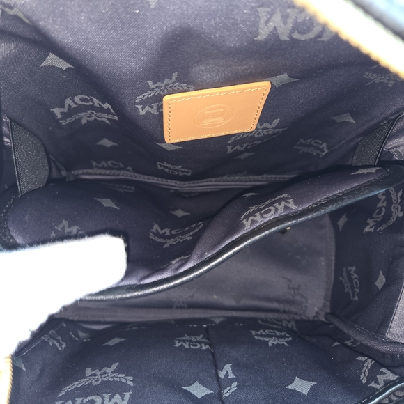 MCM Black and Gold Studded Backpack